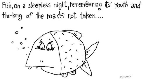 Cartoon: ennui and stuff (medium) by ouzounian tagged ennui,thinking,fish,oldage,depression