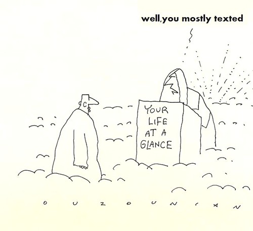 Cartoon: heaven and stuff (medium) by ouzounian tagged death,heaven,life,paradise,afterlife