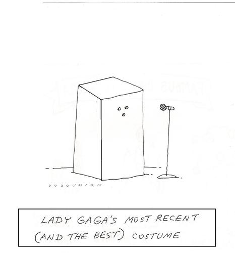 Cartoon: lady gaga and stuff (medium) by ouzounian tagged designers,fashions,costumes,arts,concerts,singers,ladygaga,musiciens