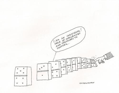 Cartoon: ouzounian (medium) by ouzounian tagged dominos,freedom,illusion