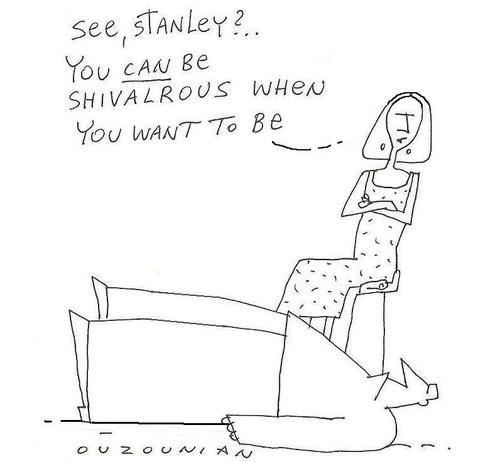 Cartoon: shivalry and stuff (medium) by ouzounian tagged women,men,relationships
