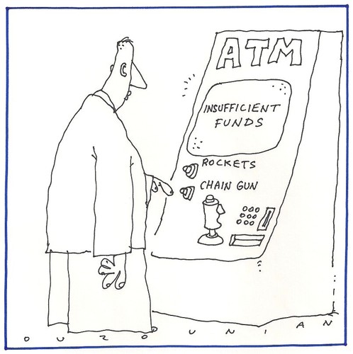 Cartoon: ouzounian (medium) by ouzounian tagged money,funds,atm,bank,videogames