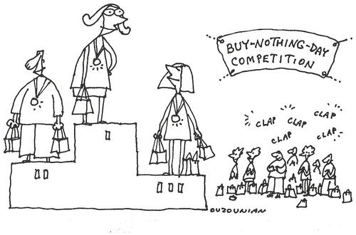 Cartoon: shopping and stuff (medium) by ouzounian tagged consumption,buying,shopping
