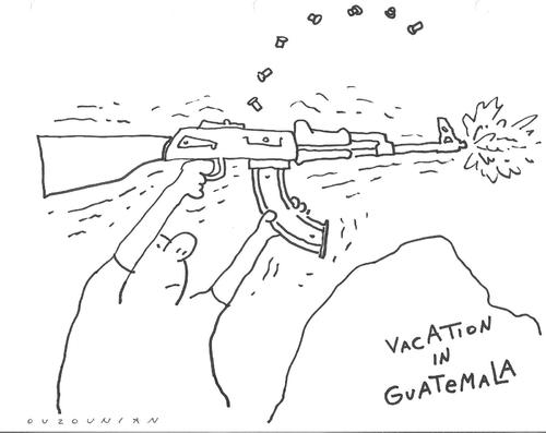 Cartoon: vacations and stuff (medium) by ouzounian tagged vacation,guns