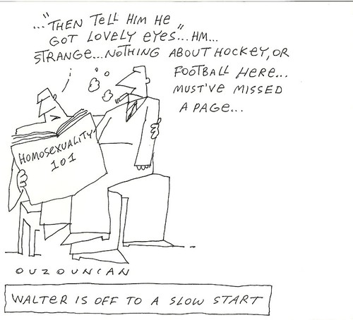 Cartoon: gays and stuff (medium) by ouzounian tagged learning,dating,gays