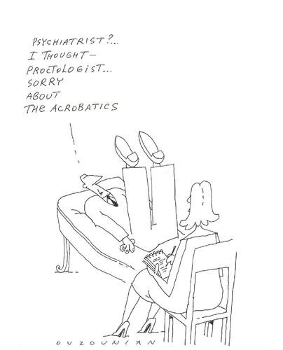 Cartoon: proctology (medium) by ouzounian tagged proctologyst,doctors,psychiatrists,patients