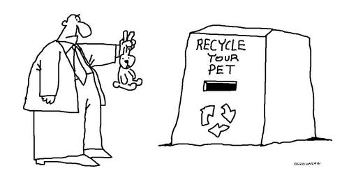 Cartoon: recycling and stuff (medium) by ouzounian tagged recycling,pets