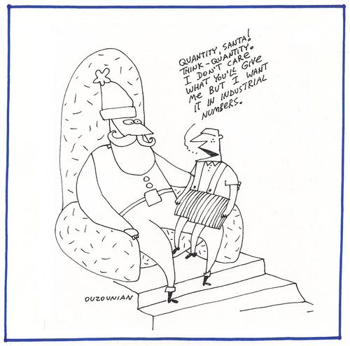 Cartoon: santa and stuff (medium) by ouzounian tagged santa,christmas,kids,consumerism