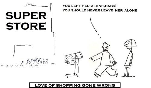 Cartoon: shopping and stuff (medium) by ouzounian tagged shopping,buying,consumption