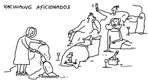 Cartoon: vacuuming and stuff (medium) by ouzounian tagged vacuuming,freetime,aficionados,party,boredom