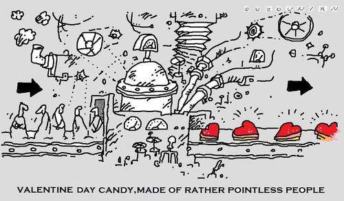 Cartoon: valentine day and stuff (medium) by ouzounian tagged presents,chockolates,candy,valentineday