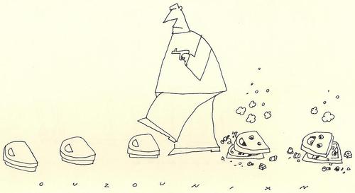 Cartoon: weight scales (medium) by ouzounian tagged fat,obesity,scales,shooting