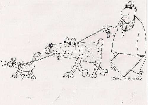 Cartoon: useful cats (medium) by ouzounian tagged dogs,blind,cats