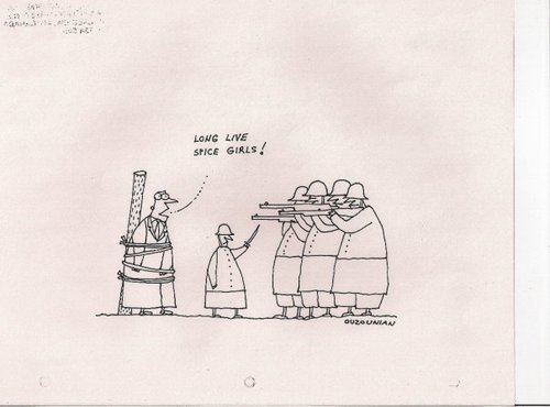 Cartoon: firing squad (medium) by ouzounian tagged spicegirls,popstars,execution