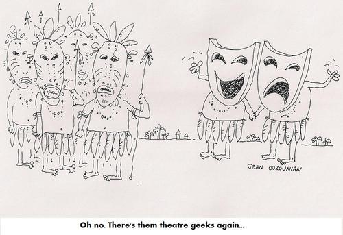 Cartoon: africa and stuff (medium) by ouzounian tagged theater,masks,africa