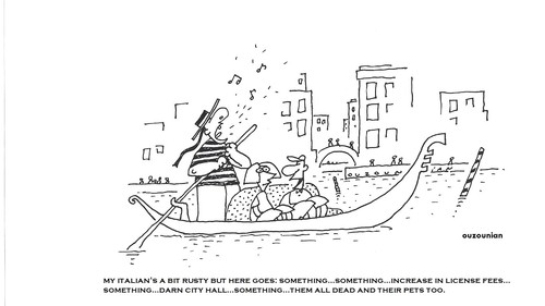 Cartoon: venice and stuff (medium) by ouzounian tagged ouzounian