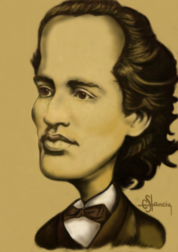 Cartoon: Eminescu (medium) by cristianst tagged cartoon