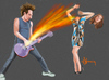 Cartoon: The Power Of Rock (small) by cristianst tagged caricature