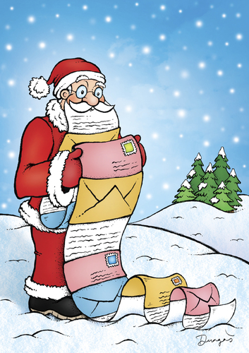 Cartoon: Letters (medium) by dragas tagged nikola,dragas,heppy,new,year,merry,christmas,santa,claus