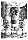 Cartoon: Chimneys and masks (small) by dragas tagged dragas,pancevo,serbia,nature,ecological,destruction