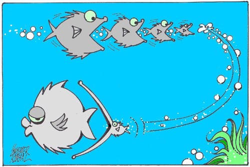 Cartoon: Fisch (medium) by okoksal tagged koeksal