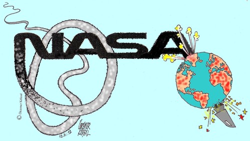 Cartoon: Weltraum (medium) by okoksal tagged köksal