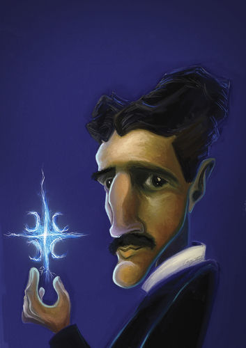 Nikola Tesla By StajevskiArt | Famous People Cartoon | TOONPOOL