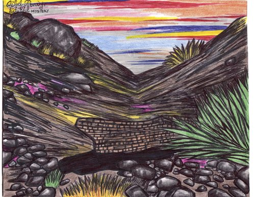 Cartoon: beautiful mystery (medium) by odinelpierrejunior tagged arts,paintings,drawings,mountains,tree,nature