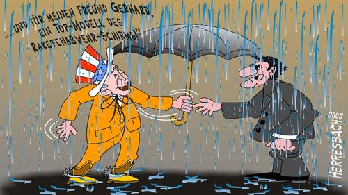 Cartoon: Cartoon 0084 (medium) by cartoonfuzzy tagged schirm,schröder,bush,humourus,humoristico,globalization,cartoons,cartunes,caricature,caricatura,caricaturas,karikaturen,politik,political,herresbach,wahlen,freiheit,globalisierung,krieg,michel,deutscher,innenpolitik,aussenpolitik,comixfuzzy,cartoonfuzzy