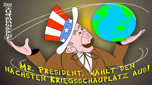 Cartoon: Cartoon 0121 (medium) by cartoonfuzzy tagged kugel,welt,bush,usa,humourus,humoristico,globalization,cartoons,cartunes,caricature,caricatura,caricaturas,karikaturen,politik,political,herresbach,wahlen,freiheit,globalisierung,krieg,michel,deutscher,innenpolitik,aussenpolitik,comixfuzzy,cartoonfuzzy