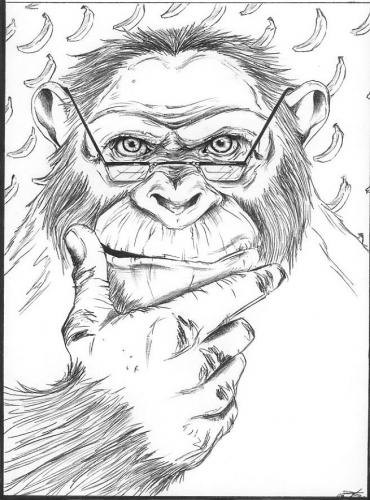 Cartoon: aufgabe BTK (medium) by James tagged monkey,toon,character
