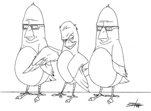 Cartoon: funny birds (medium) by James tagged toon,character