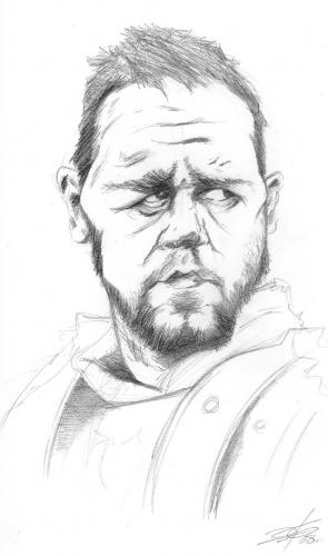 Cartoon: Russel Crowe (medium) by James tagged karikatur