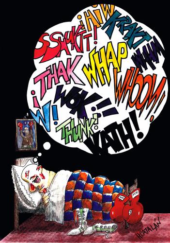 Cartoon: BOXEADOR DURMIENDO (medium) by HCATALAN tagged box,boxeo,deportes,pesadilla,sueno,dream,golpes,nigthmare