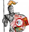 Cartoon: CABALLERO CON DELIVERY (small) by HCATALAN tagged caballero,comida,delivery,pizza,publicidad,sponsor
