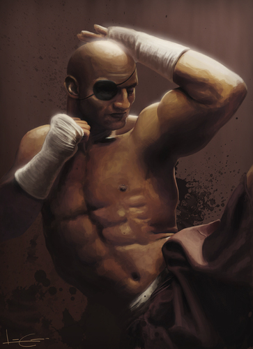 Cartoon: Sagat (medium) by ilustraguga tagged sagat,digital,illustration,photoshop