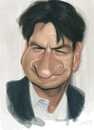 Cartoon: Charlie Sheen (small) by ilustraguga tagged charlie,sheen,digital,illustration