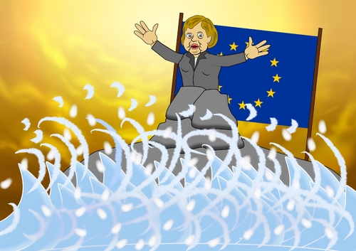 Cartoon: die Rolle Deutschlands.... (medium) by RiwiToons tagged europakrise,finanzkrise,währungsverfall,ezb,schuldenlast,schuldenstaaten,währungskrise,europawährung,eurowährung,europa,schild,schwert,ritter,bonität,bewertung,börsenindex,ratingagentur,rating,euro,deutschland,merkel,angela