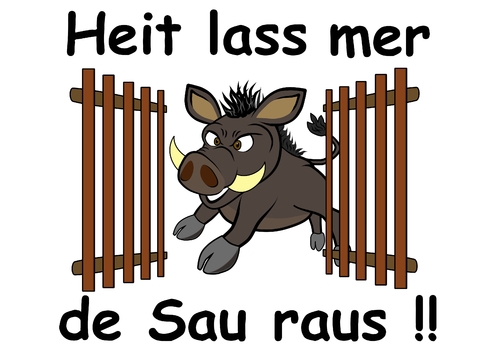 Cartoon: Sau rauslassen (medium) by RiwiToons tagged party,wildschwein,feier,übermut,partylaune,spaß,lustig,feiern,disco,freunde