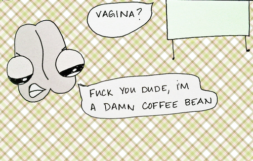 Cartoon: eke (medium) by eke tagged lesbian,coffee,caps,lock,love,hug,tampon,iraq