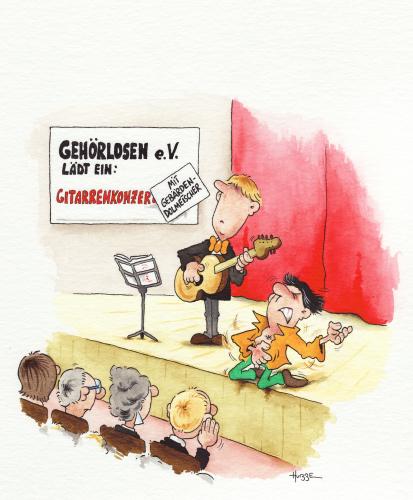 Cartoon: gitarrenkonzert (medium) by ms rainer tagged konzert,musik,gitarre,gehörlos