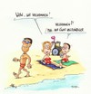 Cartoon: strand (small) by ms rainer tagged strand,behinderung,urlaub,sonne,wasser