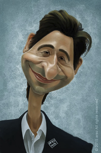 Cartoon: Adrien Brody (medium) by areztoon tagged adrien,brody,caricature