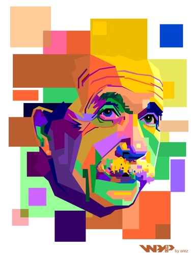 Cartoon: Albert Einstein on WPAP (medium) by areztoon tagged einstein,wpap,wedha,popart