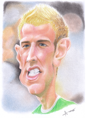 Cartoon: Joe Hart (medium) by areztoon tagged caricature,karikatur,joe,hart,goalkeeper