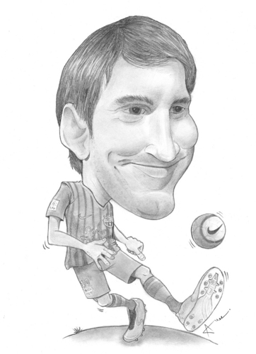 Cartoon: Lionel Messi (medium) by areztoon tagged barcelona,leo,messi,barca,caricature,toon