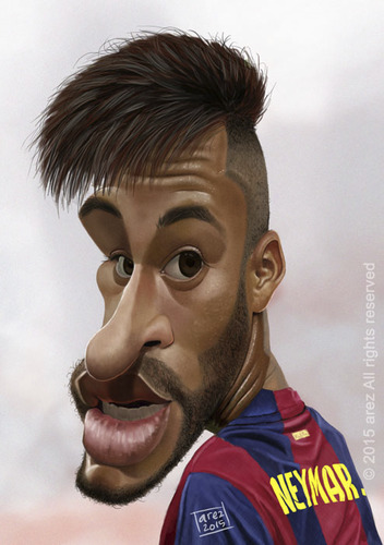 Cartoon: Neymar da Silva Santos Junior (medium) by areztoon tagged caricature,barca,fcb,neymar,karikatur,brasil,brazil