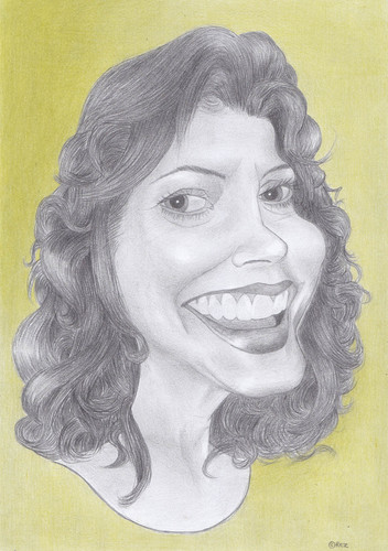 Cartoon: susan sarandon (medium) by areztoon tagged caricature,susan,sarandon,colored,pencil