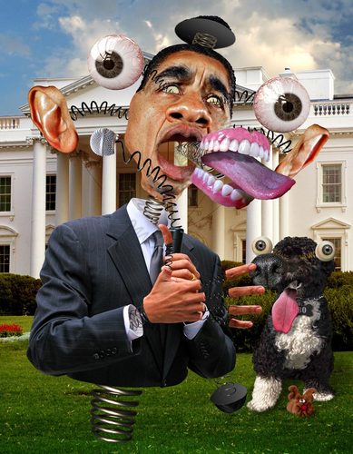 Cartoon: Presidential Malfunction (medium) by RodneyPike tagged barack,obama,caricature,illustration,rwpike,rodney,pike