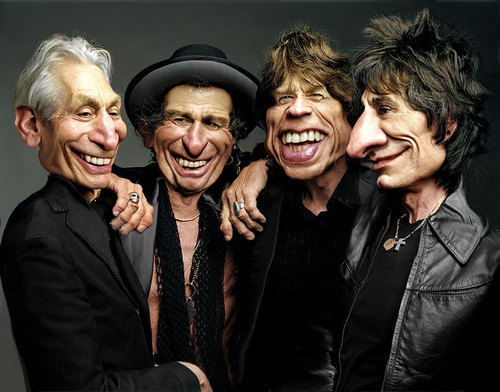 Cartoon: The Rolling Stones (medium) by RodneyPike tagged the,rolling,stones,caricature,illustration,rwpike,rodney,pike